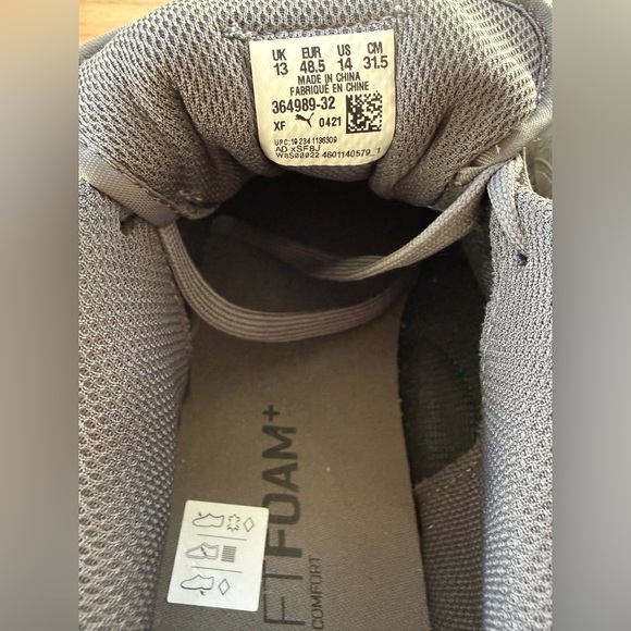 Puma Gray Suede Low-Top Sneakers – SoftFoam+ Comfort – Men’s US 14 - Picture 8 of 10